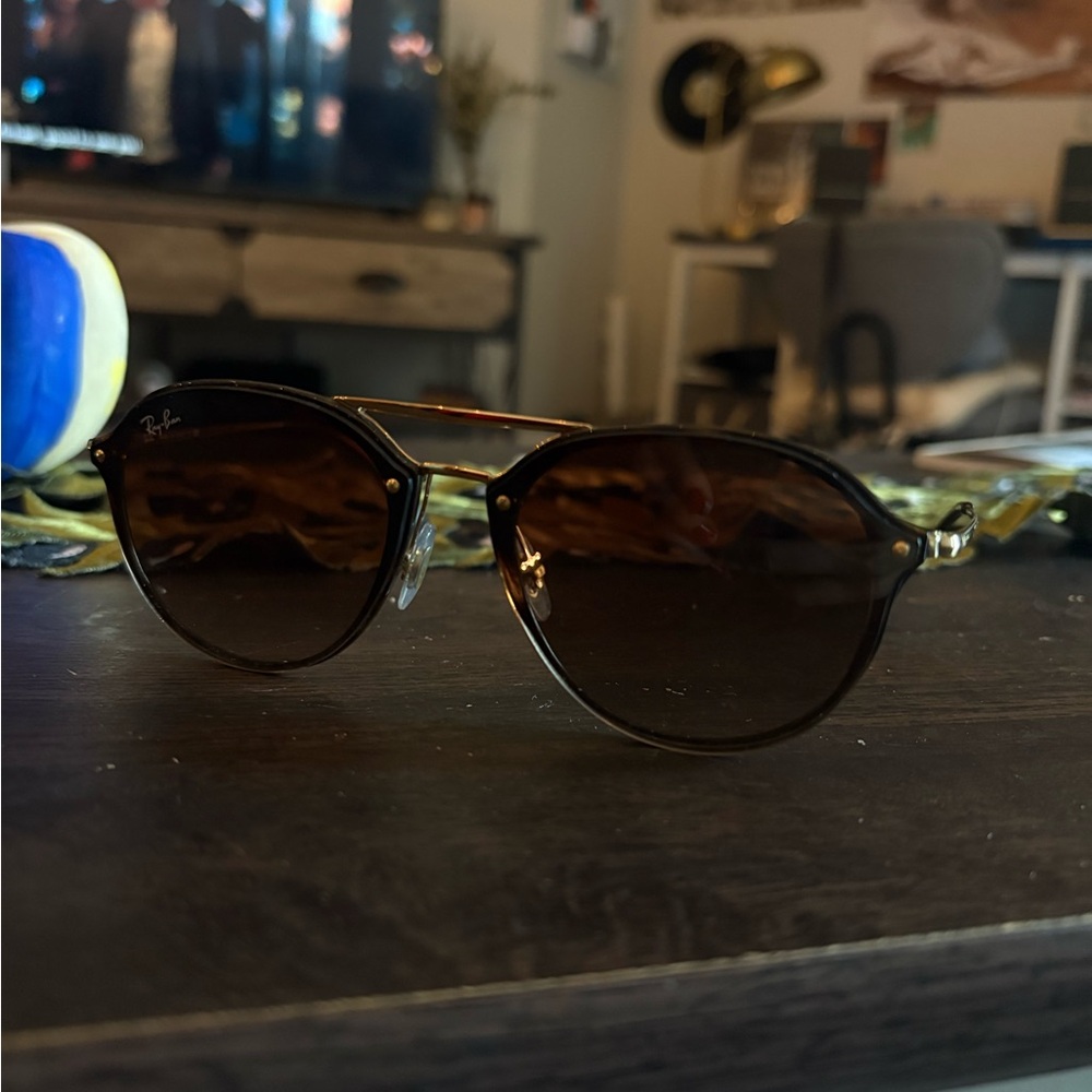 Ray-Ban Gold and Black Sunglasses